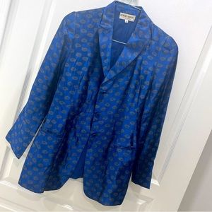 Armani Collezioni Vintage Silk Handprinted Rosette Print Formal Blazer Jacket 6